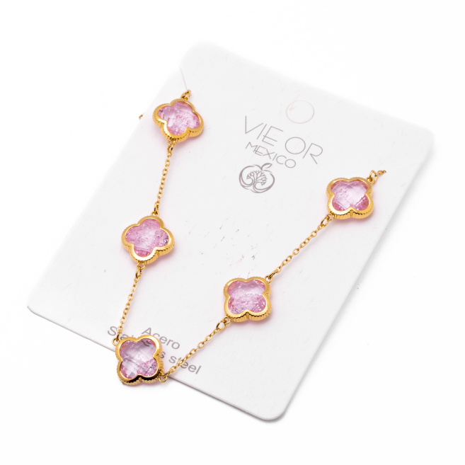 COLLAR ZO13947N DORADO+ROSA Acero Inoxidable E17
