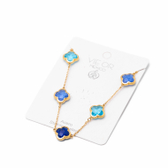 COLLAR ZO13947N DORADO+AZUL Acero Inoxidable E17
