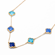 COLLAR ZO13947N DORADO+AZUL Acero Inoxidable E17