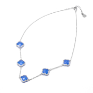 COLLAR ZO13947N PLATEADO+AZUL CRARO Acero Inoxidable E17