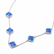 COLLAR ZO13947N PLATEADO+AZUL CRARO Acero Inoxidable E17