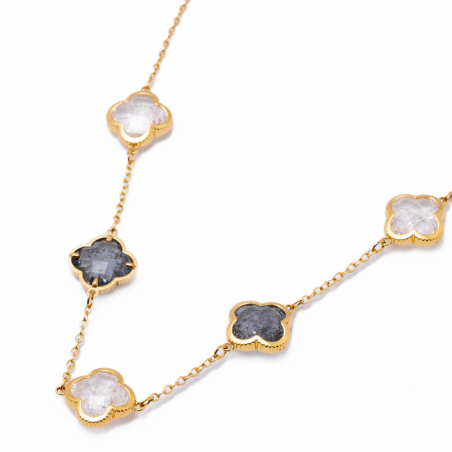 COLLAR ZO13947N DORADO+BLANCO Acero Inoxidable E17