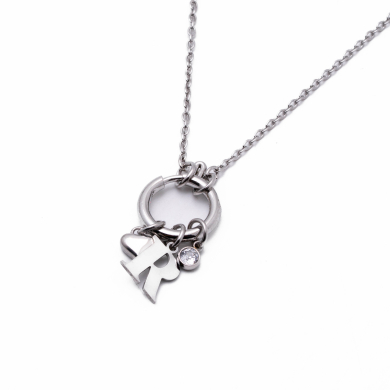 COLLAR COCN INICIAL ZO14056N PLATEADO R Acero Inoxidable E13