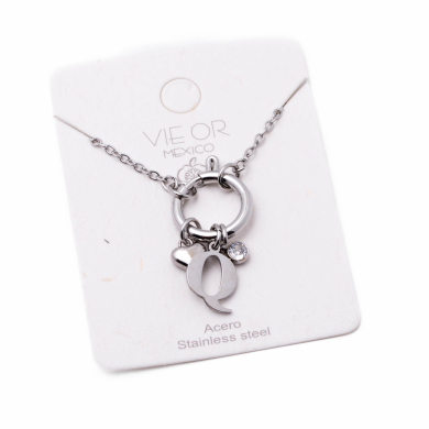 COLLAR COCN INICIAL ZO14056N PLATEADO Q Acero Inoxidable E13