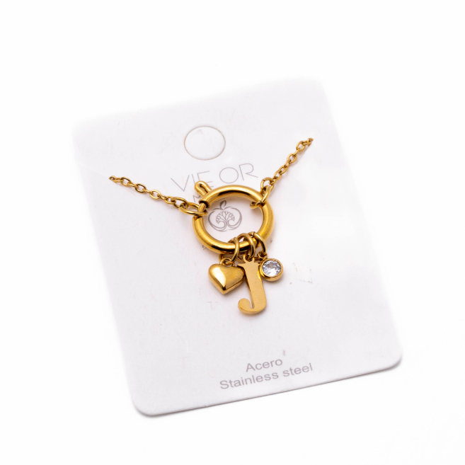 COLLAR COCN INICIAL ZO14056N DORADO J Acero Inoxidable E13