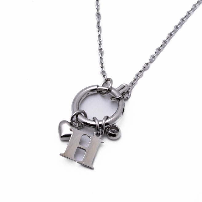 COLLAR COCN INICIAL ZO14056N PLATEADO H Acero Inoxidable E13
