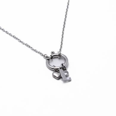COLLAR COCN INICIAL ZO14056N PLATEADO L Acero Inoxidable E13
