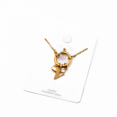 COLLAR COCN INICIAL ZO14056N DORADO V Acero Inoxidable E13