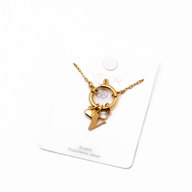 COLLAR COCN INICIAL ZO14056N DORADO V Acero Inoxidable E13