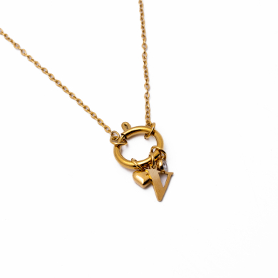 COLLAR COCN INICIAL ZO14056N DORADO V Acero Inoxidable E13