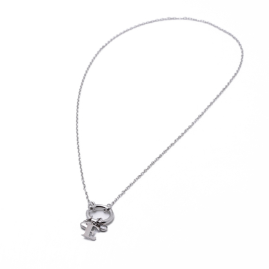 COLLAR COCN INICIAL ZO14056N PLATEADO E Acero Inoxidable E13 E13