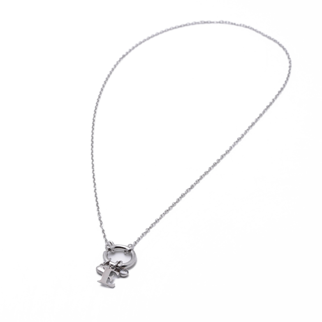 COLLAR COCN INICIAL ZO14056N PLATEADO E Acero Inoxidable E13 E13