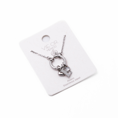 COLLAR COCN INICIAL ZO14056N PLATEADO E Acero Inoxidable E13 E13