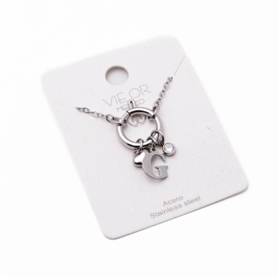 COLLAR COCN INICIAL ZO14056N PLATEADO G Acero Inoxidable E13
