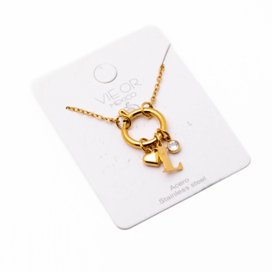 COLLAR COCN INICIAL ZO14056N DORADO L Acero Inoxidable E13