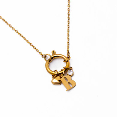 COLLAR COCN INICIAL ZO14056N DORADO B Acero Inoxidable E13