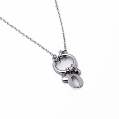 COLLAR COCN INICIAL ZO14056N PLATEADO O Acero Inoxidable E13