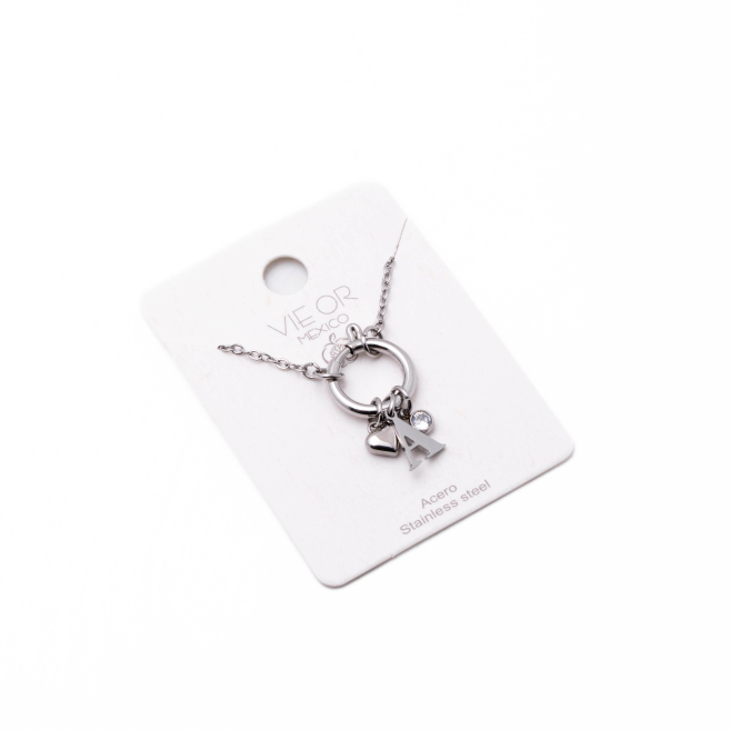 COLLAR COCN INICIAL ZO14056N PLATEADO A Acero Inoxidable E13