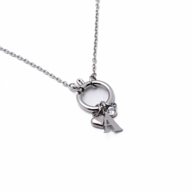 COLLAR COCN INICIAL ZO14056N PLATEADO A Acero Inoxidable E13