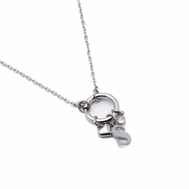 COLLAR COCN INICIAL ZO14056N PLATEADO S Acero Inoxidable E13