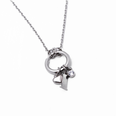 COLLAR COCN INICIAL ZO14056N PLATEADO I Acero Inoxidable E13