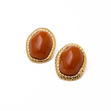 ARETES ZO15243E DORADO+MARRON Acero Inoxidable F33