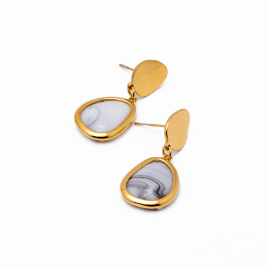 ARETES ZO13504E DORADO+BLANCO Acero Inoxidable G34