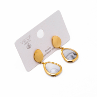 ARETES ZO13504E DORADO+BLANCO Acero Inoxidable G34