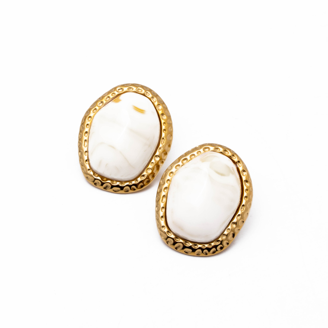 ARETES ZO15243E DORADO+BLANCO Acero Inoxidable F33