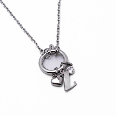 COLLAR COCN INICIAL ZO14056N PLATEADO Z Acero Inoxidable E13