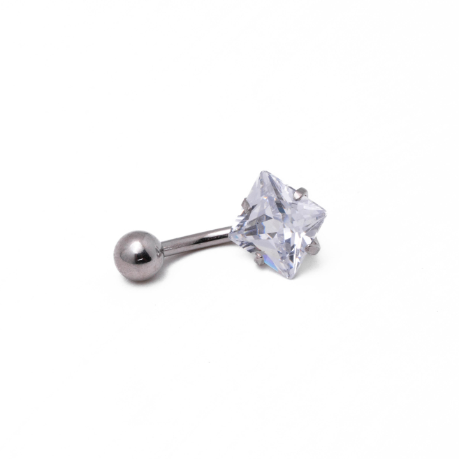 ARETES PIERCING ZO15262P/OMBLIGO PLATEADO Acero Inoxidable F38