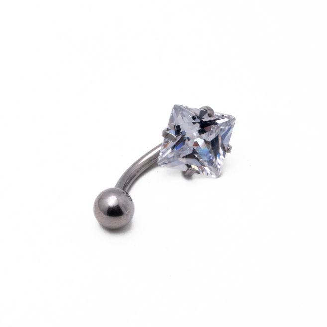 ARETES PIERCING ZO15262P/OMBLIGO PLATEADO Acero Inoxidable F38