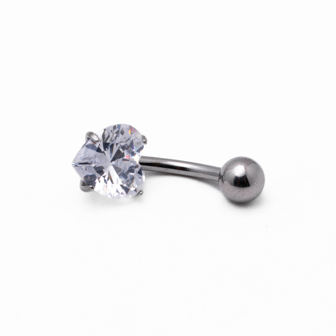 ARETES PIERCING ZO15264P/OMBLIGO PLATEADO Acero Inoxidable F38