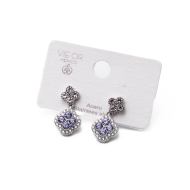 ARETES ZO13814E PLATEADO+AZULON Acero Inoxidable G24