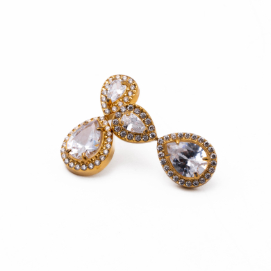 ARETES ZO15021E DORADO+BLANCO Acero Inoxidable F53