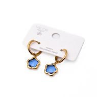 ARETES ZO14522E DORADO+AZUL CRARO Acero Inoxidable G35