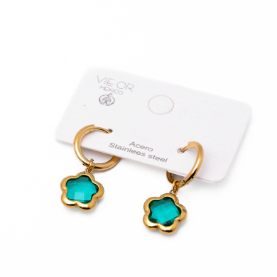 ARETES ZO14522E DORADO+VERDE Acero Inoxidable G35
