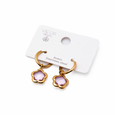 ARETES ZO14522E DORADO+ROSA Acero Inoxidable G35