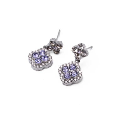 ARETES ZO13814E PLATEADO+LILA Acero Inoxidable G24