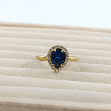 ANILLO ZO10807R AZUL DORADO Acero Inoxidable A310