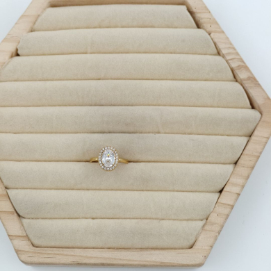 ANILLO ZO10810R BLANCO DORADO Acero Inoxidable A310