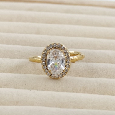 ANILLO ZO10810R BLANCO DORADO Acero Inoxidable A310