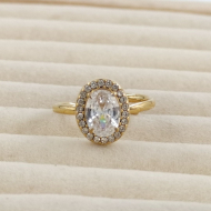 ANILLO ZO10810R BLANCO DORADO Acero Inoxidable A310
