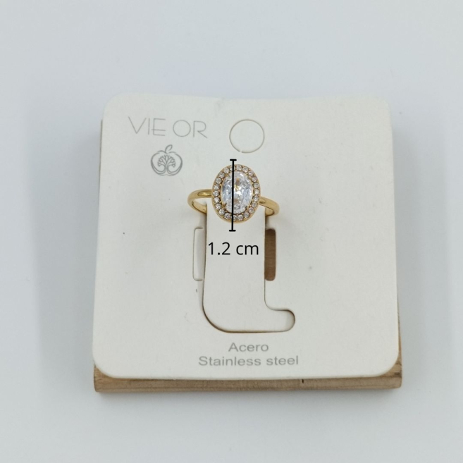 ANILLO ZO10810R ROSA DORADO Acero Inoxidable A310
