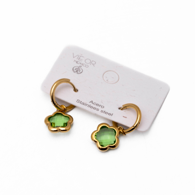 ARETES ZO14522E DORADO+VERDE Acero Inoxidable G35