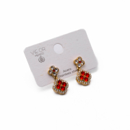 ARETES ZO13814E DORADO+ROJO Acero Inoxidable G24