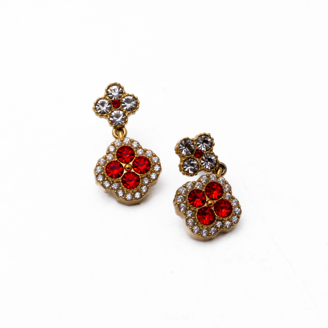 ARETES ZO13814E DORADO+ROJO Acero Inoxidable G24