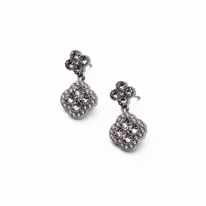 ARETES ZO13814E PLATEADO+BLANCO Acero Inoxidable G24