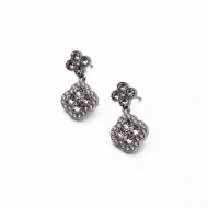 ARETES ZO13814E PLATEADO+BLANCO Acero Inoxidable G24