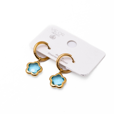 ARETES ZO14522E DORADO+AZULON Acero Inoxidable G35